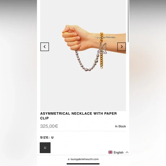 Louis Gabriel Nouchi LGN ASYMMETRICAL NECKLACE WITH PAPER CLIP